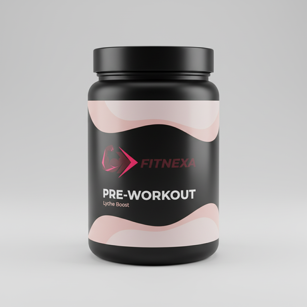 FITNEXA Lychee Boost Pre-Workout 45-degree angle