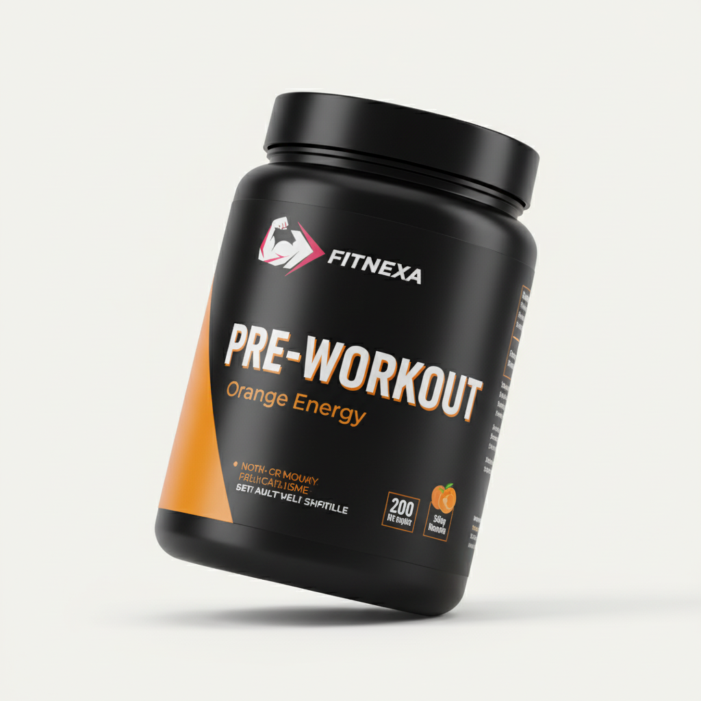 FITNEXA Orange Energy Pre-Workout - 45 Degree Angle