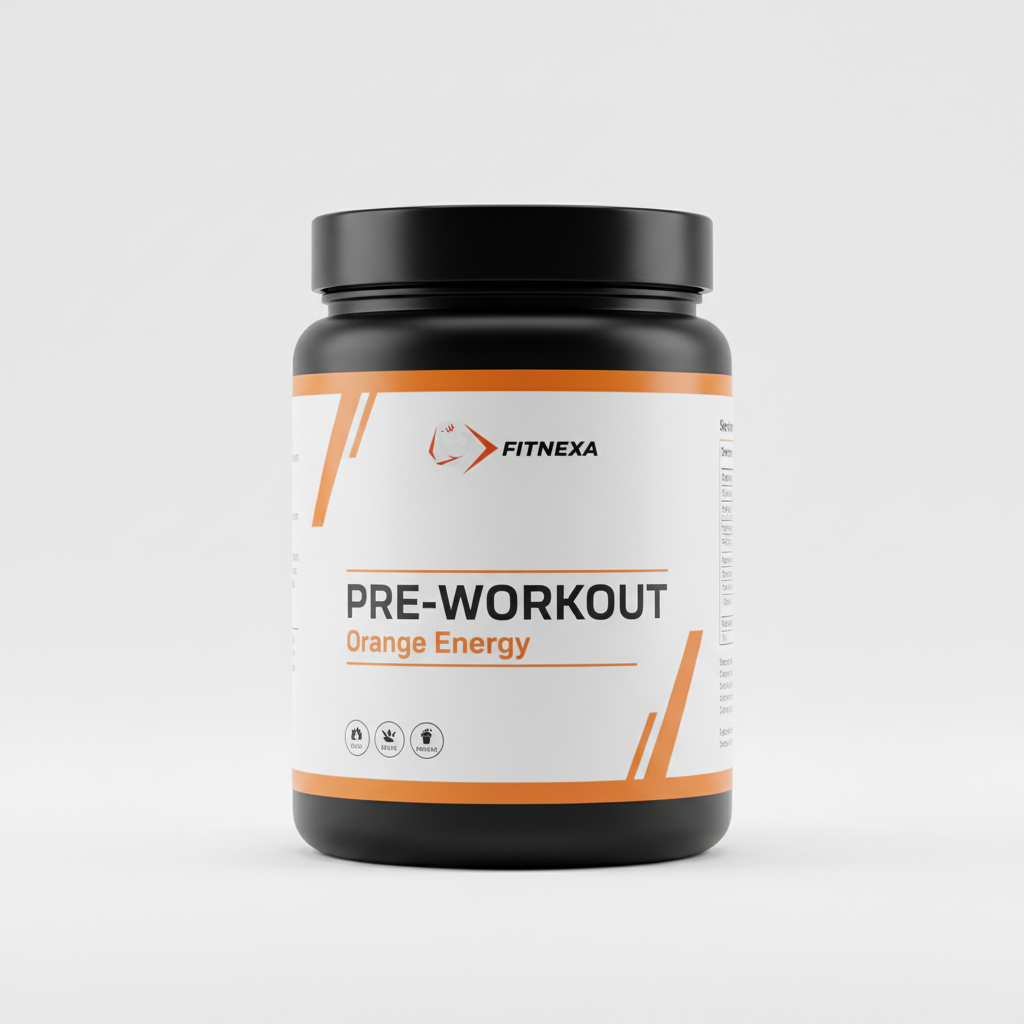 FITNEXA Orange Energy Pre-Workout - Side View