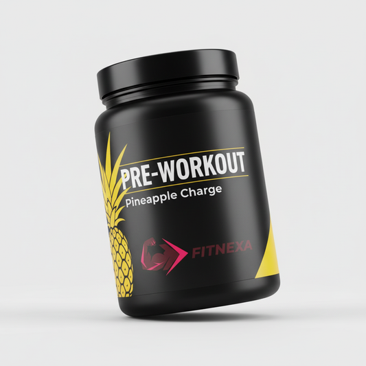 FITNEXA Pineapple Charge Pre-Workout - Side View