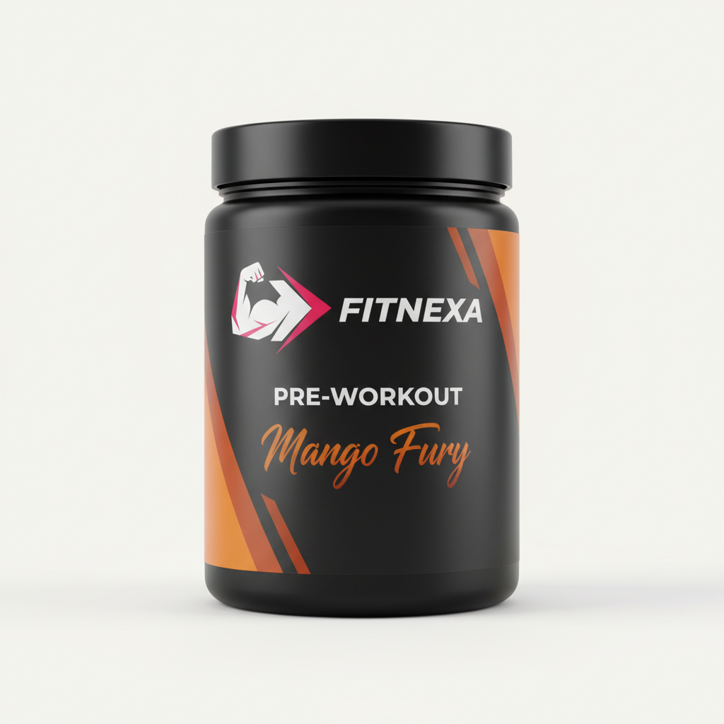FITNEXA Mango Fury Pre-Workout – 45 Degree Angle