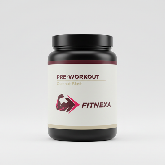FITNEXA PRE-WORKOUT Coconut Blast – Side View