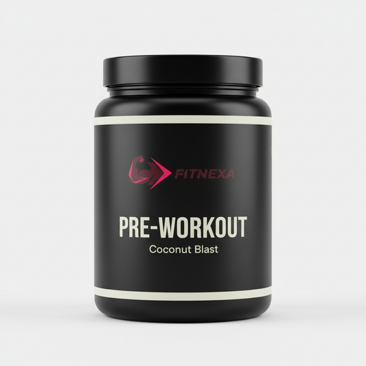 FITNEXA PRE-WORKOUT Coconut Blast – Side View