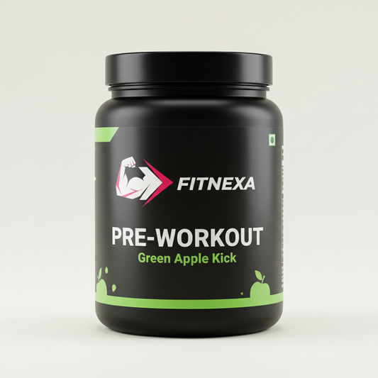 FITNEXA Green Apple Kick Pre-Workout - Front View