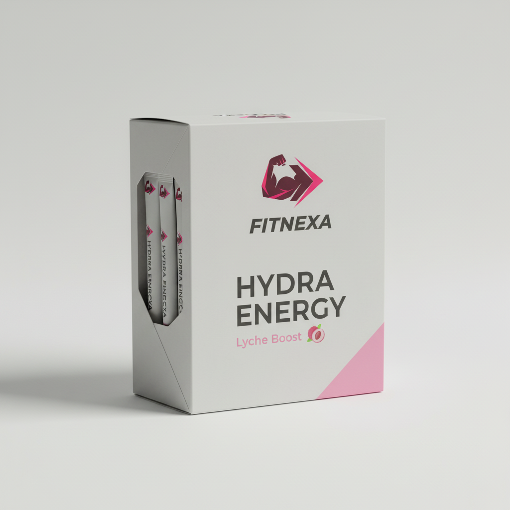 FITNEXA Hydra Energy Lychee Boost – Side Angle