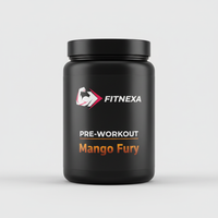 FITNEXA Mango Fury Pre-Workout – Front View