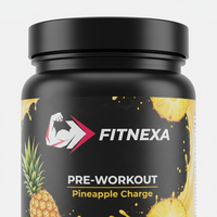 FITNEXA Pineapple Charge Pre-Workout - Close-Up Logo Detail