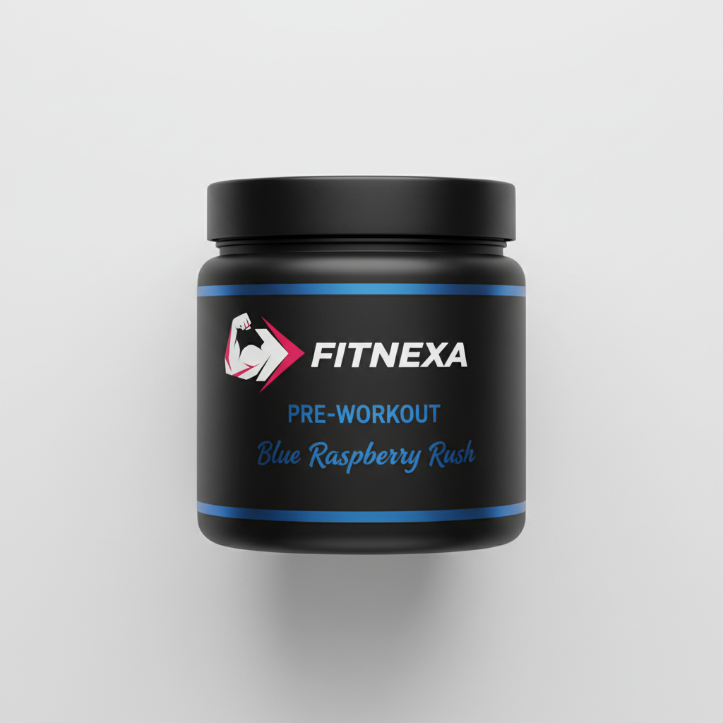 FITNEXA Blue Raspberry Rush Pre-Workout – Top Perspective
