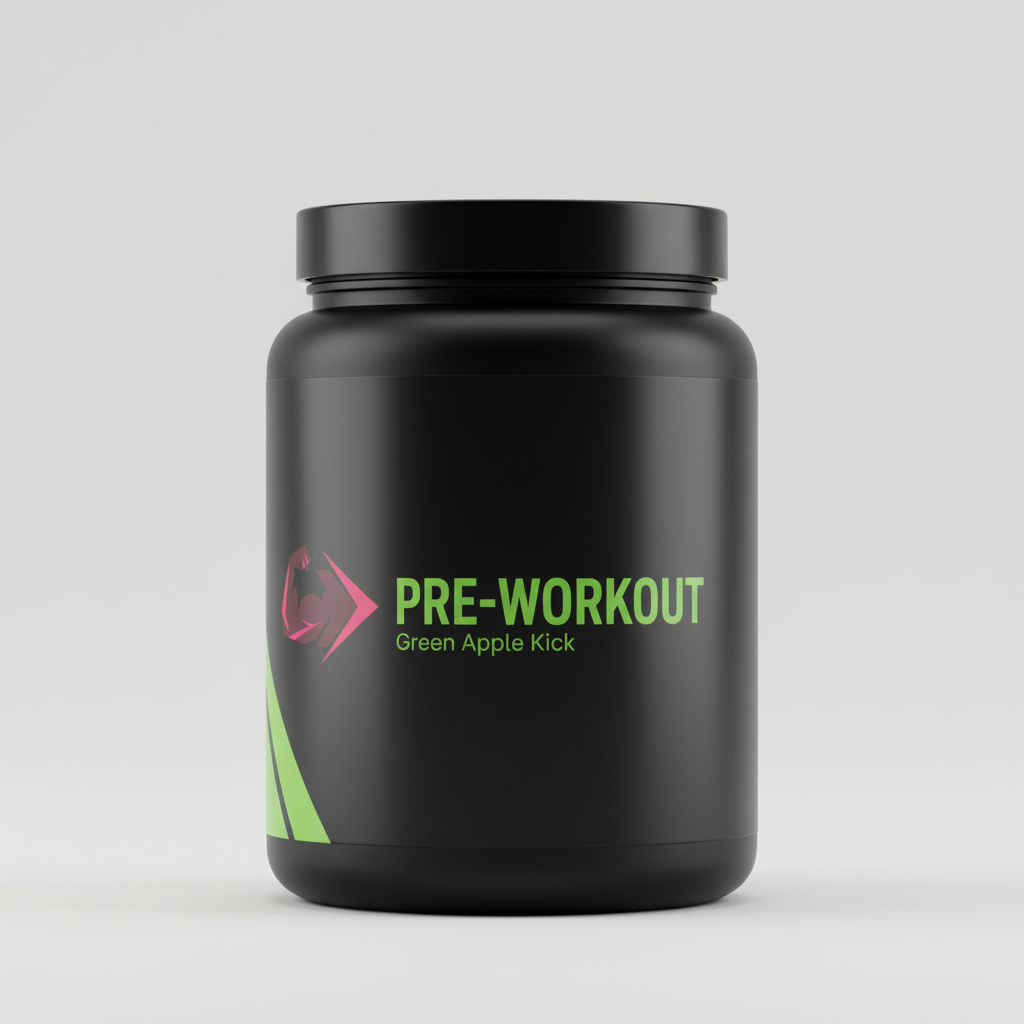 FITNEXA Green Apple Kick Pre-Workout - Side View