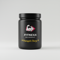 FITNEXA Pineapple Charge Pre-Workout – Side View