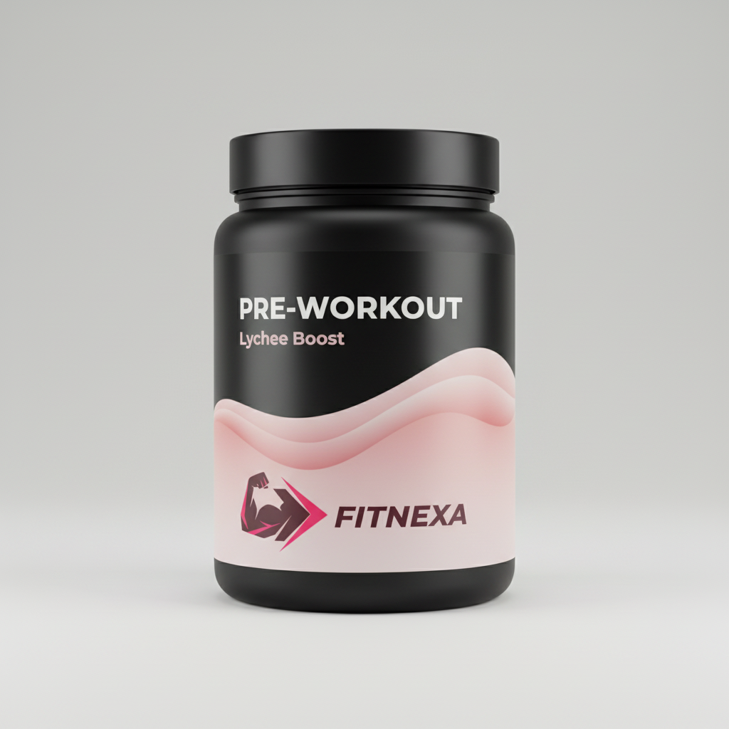 FITNEXA Lychee Boost Pre-Workout side angle